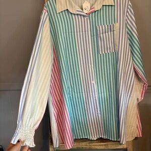 Striped Multicolor Button-Up Shirt